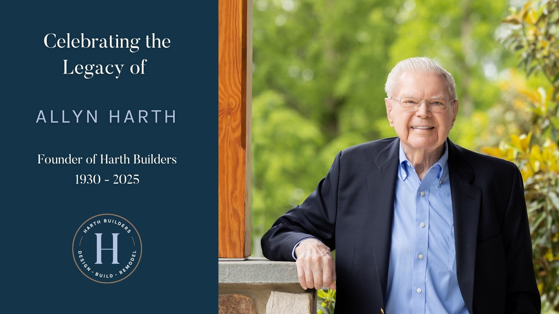 Headshot of Allyn Harth, founder of Harth Builders, 1930-2025